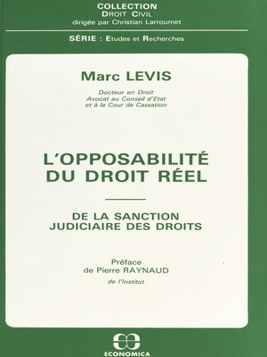 cover image of L'opposabilité du droit réel